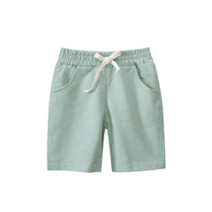 Boys Solid Color Green Soft Casual Style Shorts