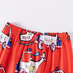 MyKids-USA Police Adventure Long Sleeve Kids Pajama Set – Patrol Cars & Helicopter Design