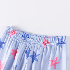 MyKids-USA Spring and Autumn Baby Kids Girls Marine Cartoon Pattern Long Sleeves Pajamas Set