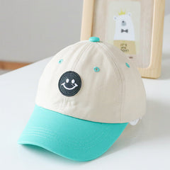 Baby Smiley Embroidered Pattern Color Matching Design Sunshade Peaked Hats