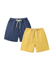 Boys Solid Color Cotton Casual Style Shorts
