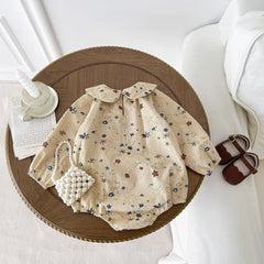 Flower Graphic Long Sleeve Soft Cotton Comfy Onesies