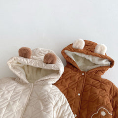 Winter Infant Baby Teddy Paws Pattern Long Sleeves Coat With Thick Pants Cute Sets