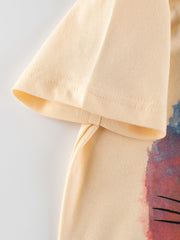 Boys Cartoon Colorful Lion Pattern T-Shirt In European And American Style