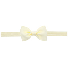 Newborn Baby Small Size Bow Patched Pattern Solid Color Elastic Headband