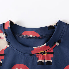 Baby Kids Christmas Cartoon Pattern Long Sleeves Casual Pajamas Clothing Set