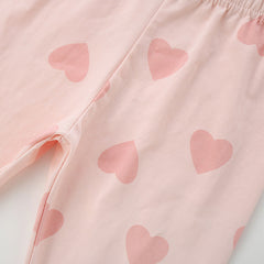 Autumn Arrival Baby Kids Girls Hearts Pattern Casual Pants