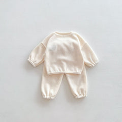 Infant Baby Bear Head Long-sleeved Combo Pants In Sets