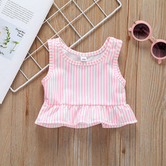 Baby Girl Striped Graphic Ruffle Tops Combo Shorts One Pieces Swimsuit