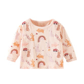 Baby Girl Cartoon Bunny Print Pattern Soft Cotton Comfortable Shirt