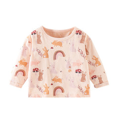 Baby Girl Cartoon Bunny Print Pattern Soft Cotton Comfortable Shirt