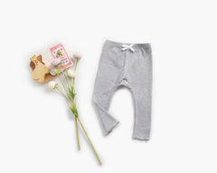Baby Girl Solid Color Pants Leggings With Bow Decoration
