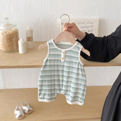 Summer Arrival Baby Unisex Casual Striped Sleeveless Rompers
