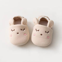 Baby Cartoon Animal Embroidered Graphic Cotton Filling Design Warm Toddle Shoes