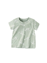 Boys’ Bony Dinosaur Cartoon Pattern Short Sleeves T-Shirt In European And American Style For Summer