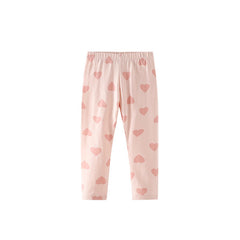 Autumn Arrival Baby Kids Girls Hearts Pattern Casual Pants
