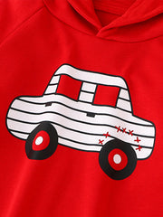 Baby Fashion Cartoon Print Pattern Casual Cotton Hoodie