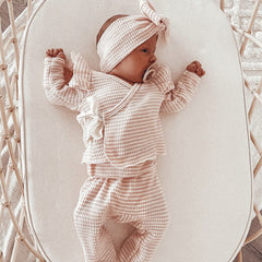 Baby Girl Solid Color Pure Cotton Long Sleeve Tops With Pants Sets