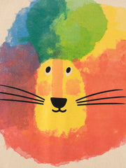 Boys Cartoon Colorful Lion Pattern T-Shirt In European And American Style