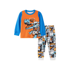 T-Rex Kids Pajama Set – Long Sleeve Shirt and Pants, Cartoon Dinosaur Design