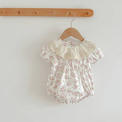Summer Girls Floral Pattern Ruffle Collar Onesies OR Girls Dress