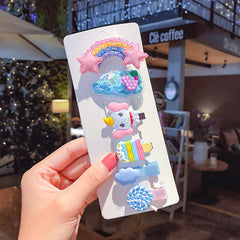 Sweet Girls Candy Color Cartoon Pattern BB Clips One-word Hair Clips 1 BaG