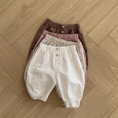 Summer Hot Selling Baby Unisex Thin Soft Cotton Solid Color Fashion Pants
