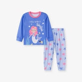 MyKids-USA Spring and Autumn Baby Kids Girls Marine Cartoon Pattern Long Sleeves Pajamas Set