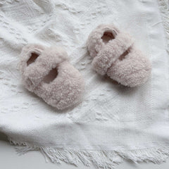 Infant Baby Solid Color Plush Warm Shoes In Winter