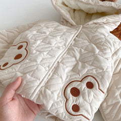Winter Infant Baby Teddy Paws Pattern Long Sleeves Coat With Thick Pants Cute Sets