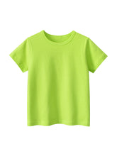 Hot Selling Baby Kids Unisex Solid Color Green T-Shirt In European And American Style