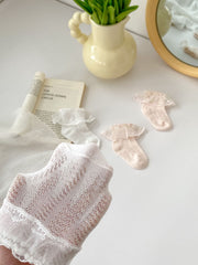 Pairs Summer Thin Breathable Socks For Girls: Baby Girls Princess Socks With Lace Trim