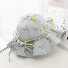 Baby Girl Floral Print Adjustable Design Sunshade Bucket Hats