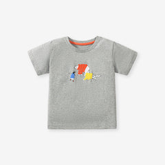 Kids Polar Animals Cartoon Print T-Shirt In European And American Style For Summer