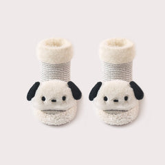 Thickened Winter Toddler Walking Socks – Mid-Calf Anti-Slip Cartoon Baby Floor Shoe Socks