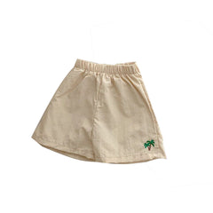 Baby Fruit Embroidered Pattern Summer Beach Comfy Shorts