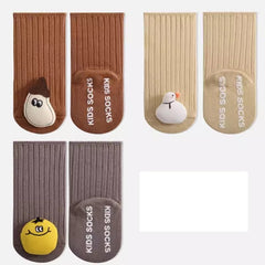 Baby Unisex Breathable Comfy Cartoon Animal Doll Socks Non-Slip Set
