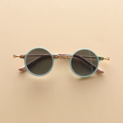 Kids Small Frame Design Vintage Style Metal Sunglasses