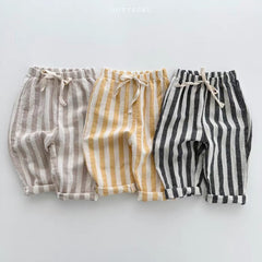 Summer Hot Selling Baby Breathable Thin Striped Loose Comfortable Pants