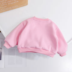 Baby Girl Flower Patched Pattern Thickened Autumn Hoodies