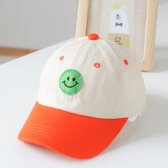 Baby Smiley Embroidered Pattern Color Matching Design Sunshade Peaked Hats