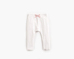 Baby Girl Solid Color Pants Leggings With Bow Decoration