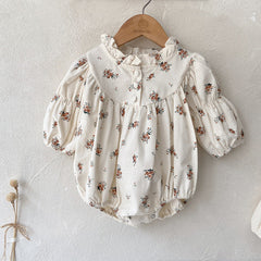 Infant Baby Sisters Clothing Romper or Dress In Autumn Outfit Wearing