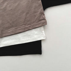 Baby Boy And Girl Solid Color Pullover Design Long-Sleeved Tops