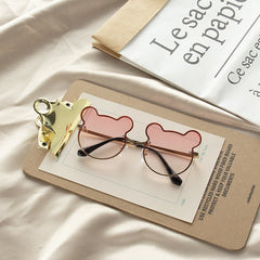 Girls Colorful Lenses Cartoon Frame Shape Fashion Sunglasses