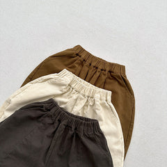 Spring Children Korean Style Casual Trousers For Boys And Girls, Mountain Style Cross-Cut Seam Radish Pants