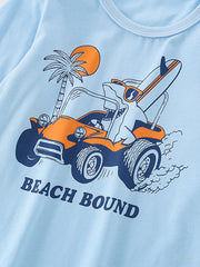 Toddler Boy Cartoon Pattern Crewneck Casual Shirts