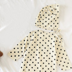 Baby Dot And Bear Pattern Long Sleeve Soft Cotton Jumpsuit