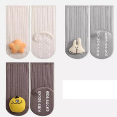 Baby Unisex Breathable Comfy Cartoon Animal Doll Socks Non-Slip Set