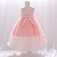 Baby Girl Full Moon Christening Trailing Tutu Formal Dress